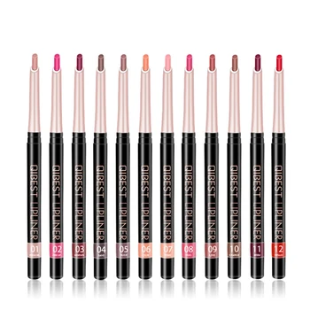 

12PCS Lip Liner Set Long Lasting Waterproof on-stick Cup Colorfast Automatic Rotation Lip Liner Lipstick Kit N.w