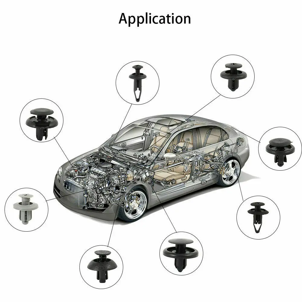 100 шт. пластиковые зажимы с заклепками для авто Toyota крепеж автомобильного крыла
