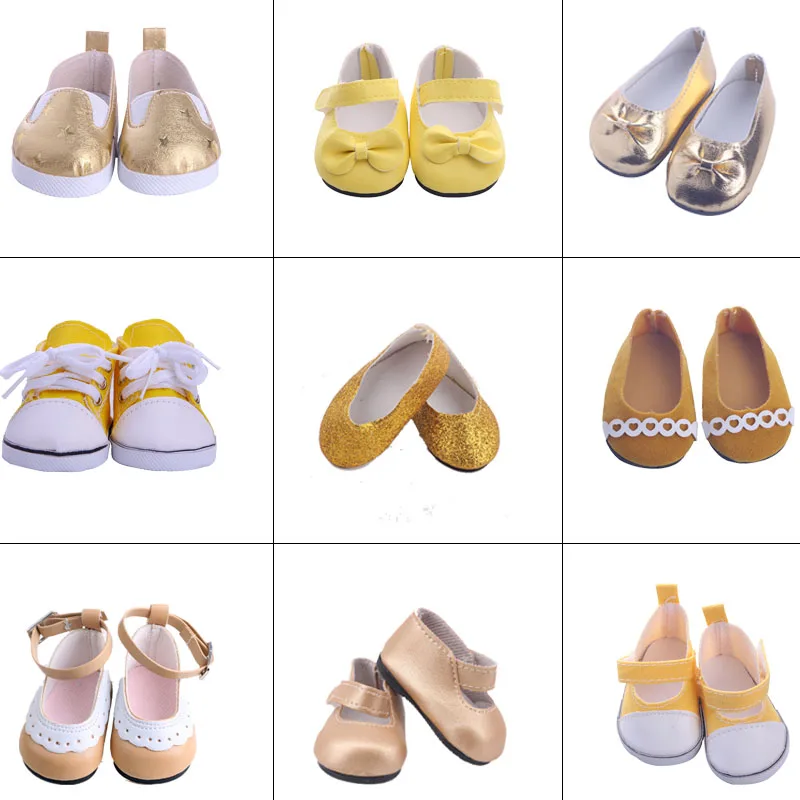Doll Fashion Yellow Shoes Series Flat Suitable 18 Inch American Baby And 43cm New Dolls Our Generations Gifts For Girl | Игрушки и хобби