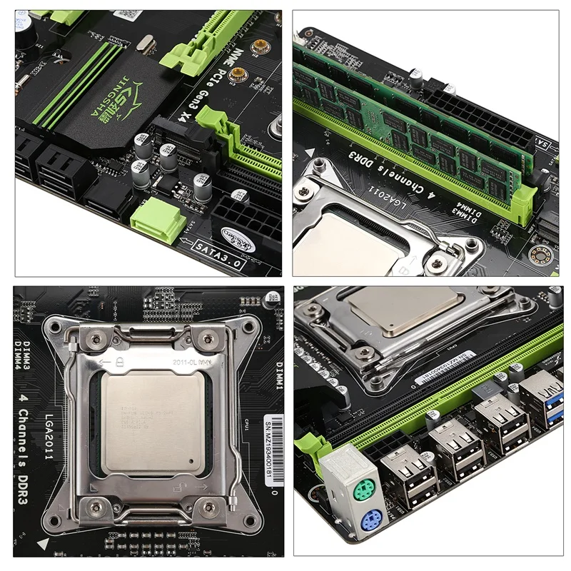 PPYY NEW-X79 LGA2011 материнская плата комбинированный набор с E5-2689 процессором 4X4 ГБ 16 ГБ DDR3 ram 4-Ch 1333 МГц REG ECC PCI-E NVME M.2 SSD слот