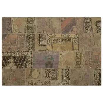 

Handmade Beige Vintage Overdyed Patchwork Area Rug 160x230 Cm-5'3''X7'7''
