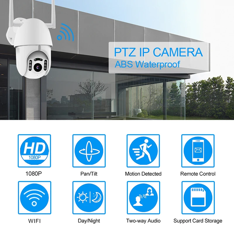 PTZ wifi купольная IP камера 1080P наружная Водонепроницаемая 2-мегапиксельная камера безопасности TF карта беспроводная ip-камера