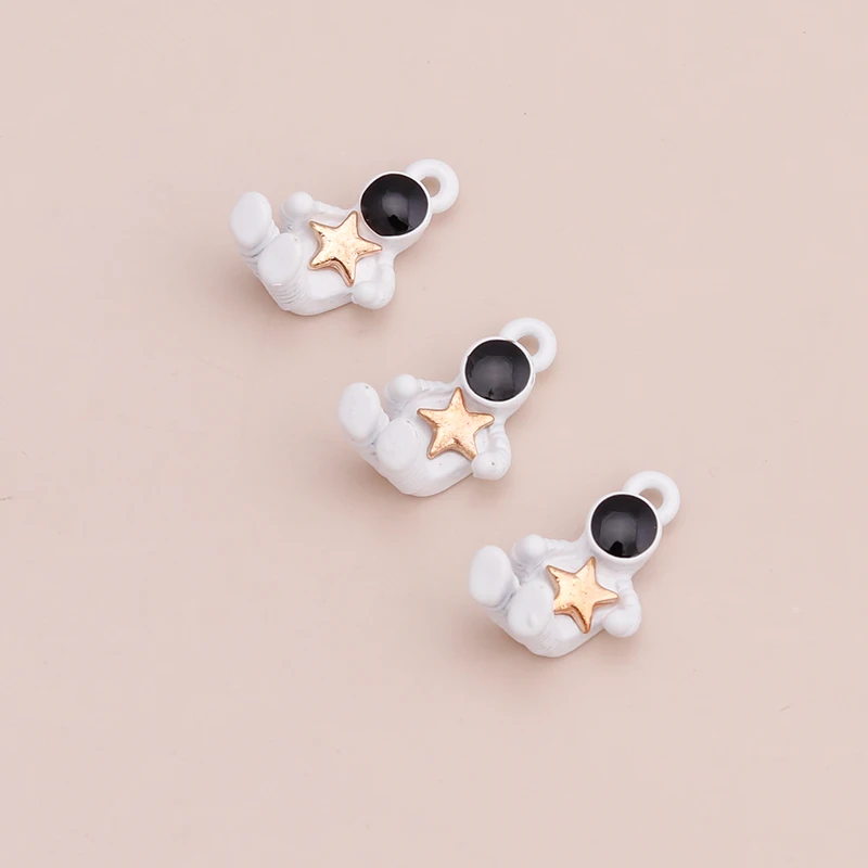 10pcs Enamel Astronaut Stars Charms for DIY Bracelets & Necklaces 2 Styles Handmade Jewelry finding