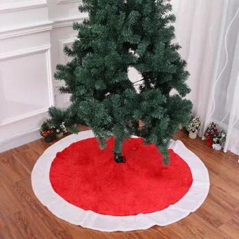 

90/120cm Christmas Tree Skirts Xmas Tree Printed Plush Base Mat Decoration Festival Party Decoration Supplies