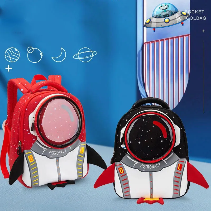 Sac à dos fusée 3D pour enfants, cartable d'école d'astronautes