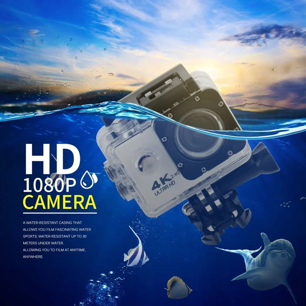 F60R Outdoor Extreme Camera with Remote Control WiFi Waterproof Camera for Aerial and Diving Riding Sports