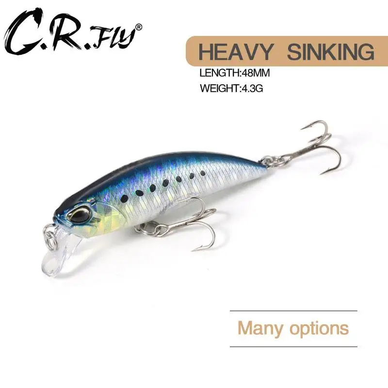 1pc Fishing Lure 4.3g 48mm Mini Sinking Minnow Hard Bait Wobblers Perch Pike Salmon Trout Bass Lures | Спорт и развлечения
