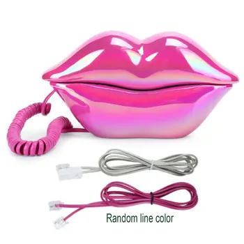 

European Style Wired Telephone Corded Funny Lips Shaped Landline Telephone for Home Ofiice Gift For Women