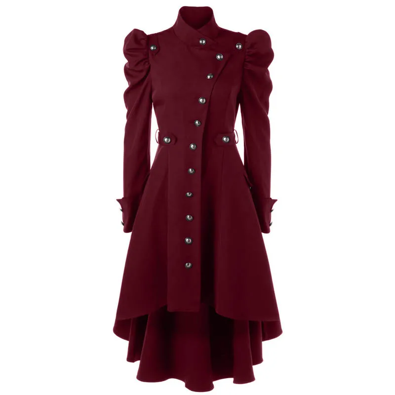 Medieval Vintage Woman Jacket Costume Cosplay Coat Gothic Steampunk Long Sleeve Stand Collar Dress Retro Party |