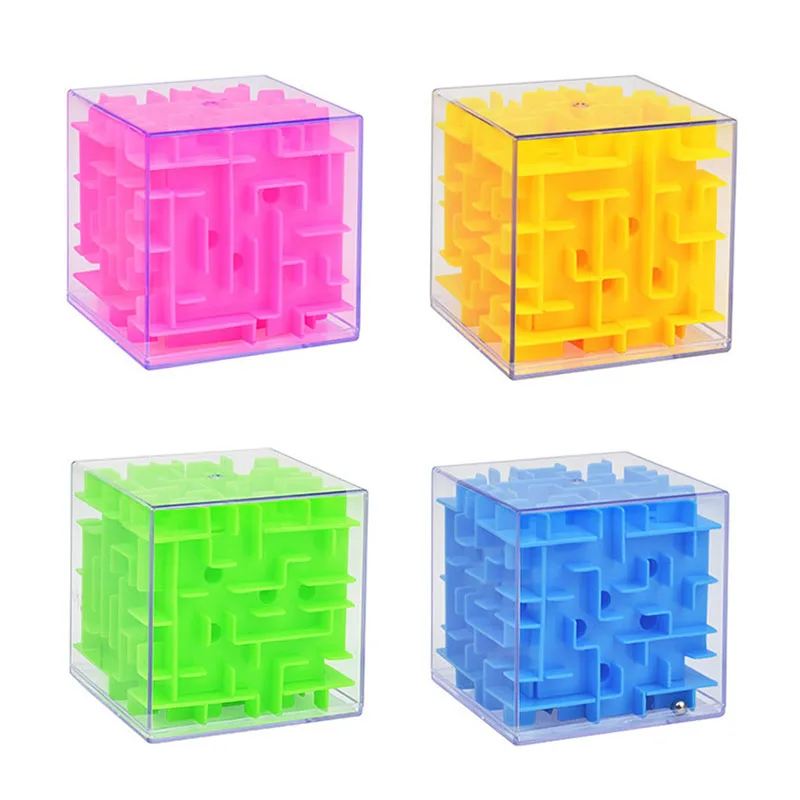 Child 3D Maze Magic Cube Six sided Labyrinth Rolling Ball Toy Children