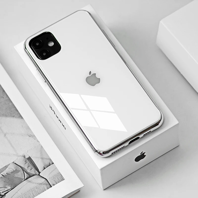 Градуированный закаленное стекло ультра-тонкий высококачественный мобильный телефон оболочка для iphone 11pro iphone XS XR XS MAX силиконовый защитный - Цвет: D