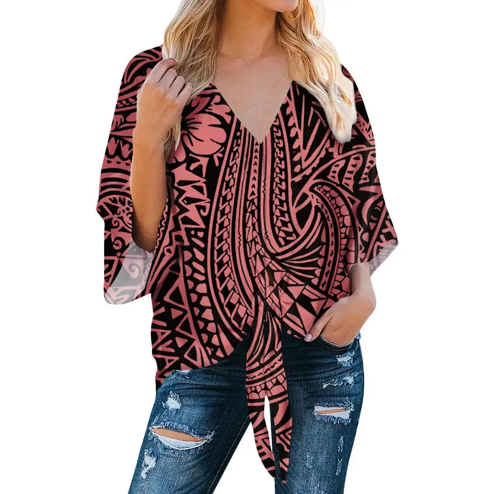 

Stylish Polynesian Traditional Tribal style Print Women Blouse Chiffon Fashion Custom Women Blouses And Tops Lady Chiffon Blouse