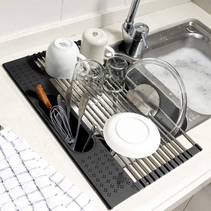 Over-the-Sink Roll-Up Drying Rack