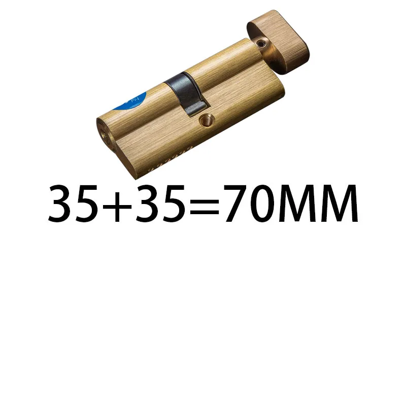 1Full copper 70MM Дверной цилиндр 60 65 70 75 80 85 90 мм безопасности медный замок цилиндр интерьер спальня гостиная ручка латунный замок безопасности двери - Цвет: 1Full copper 70MM