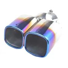2.5 Car Dual Exhaust Tip Square Tail Pipe Muffler Exhaust Pipe Muffler Tail Pipe Outlet Nozzle End Universal Stainless Steel Trim Tip Circular oblique End Double Out universal car exhaust muffler tip high quality stainless steel pipe chrome trim modified car tail pipe exhaust system new
