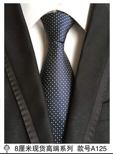 Шелковый плотный тканевый Галстук Пейсли для мужских галстуков дизайнерские модные мужские галстуки 8 см темно-синий и красный полосатый галстук свадебное платье - Цвет: A125