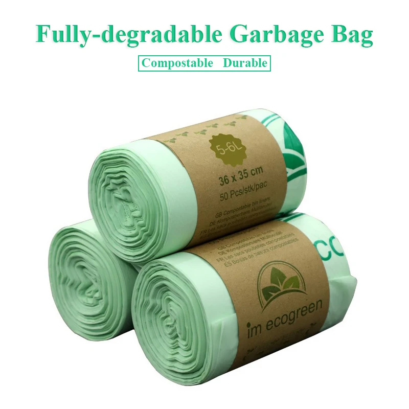 Биоразлагаемый бытовой мешок для мусора из кукурузного крахмала биоразлагаемый
