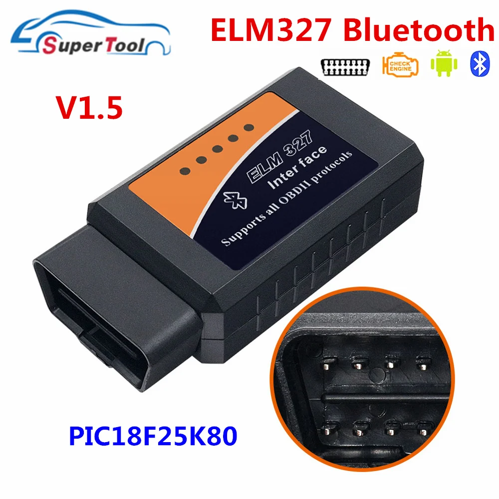 OBD2 ELM 327 Bluetooth V2.1 ELM327 WiFi V1.5 PIC18F25K80 ELM327 Bluetooth Wi-Fi V2.1 OBD 2 Cканер Автомобильный сканер авто инструмент - Цвет: Old BT V1.5
