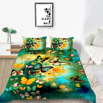 

Butterflies Bedding Set King Creative Artistic 3D Duvet Cover Beautiful Queen Twin Full Single Double Unique Design Bed Set