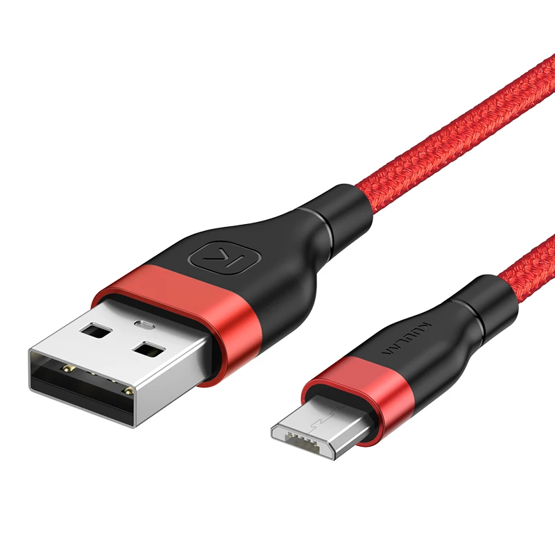 KUULAA Micro USB кабель для samsung Быстрая Зарядка Кабели для мобильных телефонов MicroUSB кабель для передачи данных для Xiaomi Redmi Note 4 huawei Honor 8X - Цвет: Red