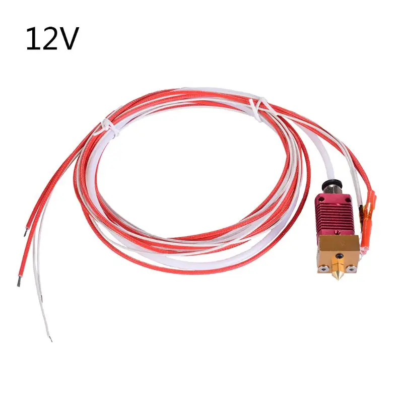 12V 12/24V MK8 0,4 мм сопло сборный экструдер комплект подключения печатающей головки аксессуары для Ender-3 CR-10 серии 3D-принтеры нагревательное устройство - Цвет: 12V