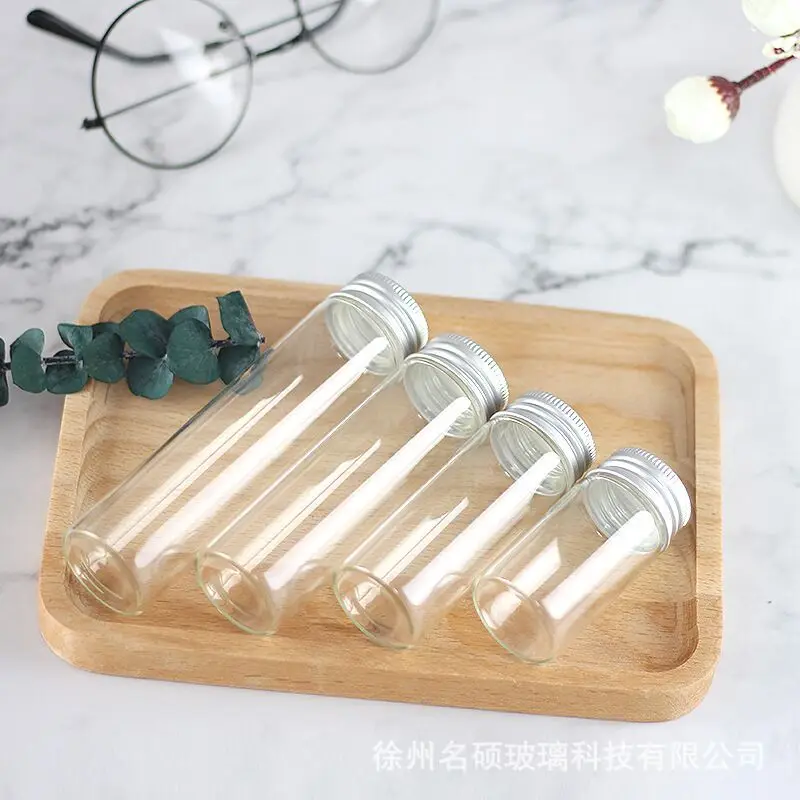 1pc 10/15/20/25/30/35/40/50/60/80/100ml Glass Bottle Vials Jars with Screw Cap DIY Wedding Home Decor Storage Spice Bottles Jars 3