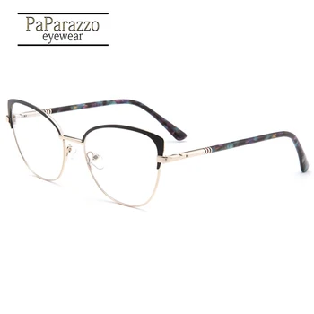 

Prescription Glasses Cat Eye Womens Eyeglass Frame Glasses Frame Stainless Steel Metal Eyewear Two-color Eyebrows Optical