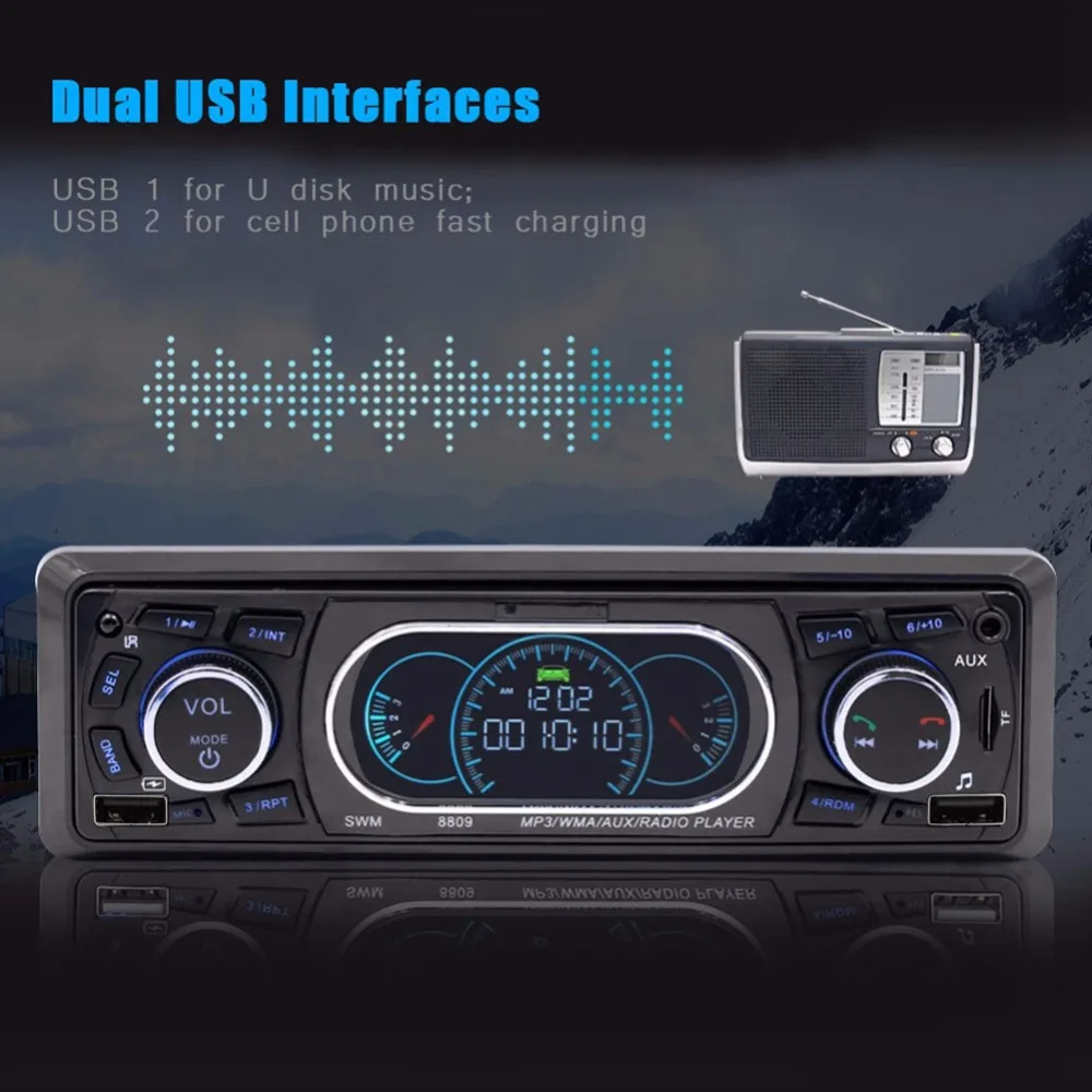 4X60 Вт большой мощности двойной USB Bluetooth Hands-free Быстрая зарядка автомобиля fm-радио MP3 Playe музыкальный плеер