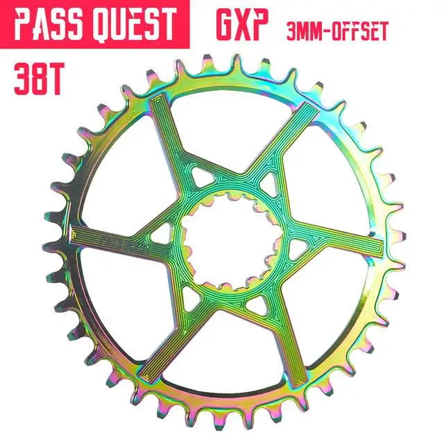 Пасс QUEST SRAM gx xx1 eagle GXP титана-покрытая MTB узкая широкая Цепь 32 T-38 T велосипедная Звездочка 3 мм офсетный коленчатый набор - Цвет: 38T