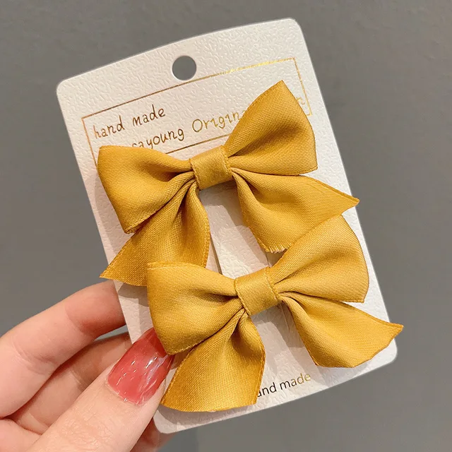 2PCS/onePair  Bow Headgear Cute Sweet Little Girl Hair Accessories Summer Girls Net Red Clips Baby Hairpins Children Hair Clips 03
