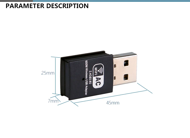 network card Mini Wireless AC Network Card 600mbps Dual Frequency WIFI Dongle RTL8811AU Chipset For Kali Linux Pentesting wifi adapter for laptop