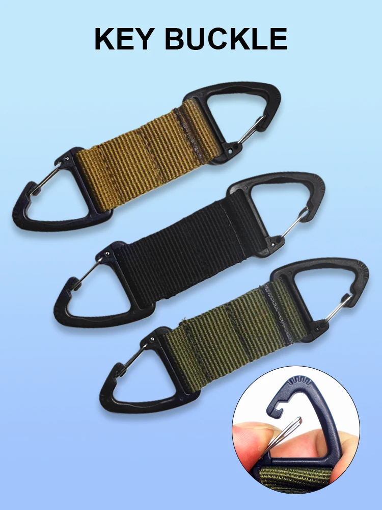 Carabiner Tactical Nylon Webbing Backpack Buckle Double Point Triangle Buckle Mountaineering Two-way Quick Hanging Key Chain