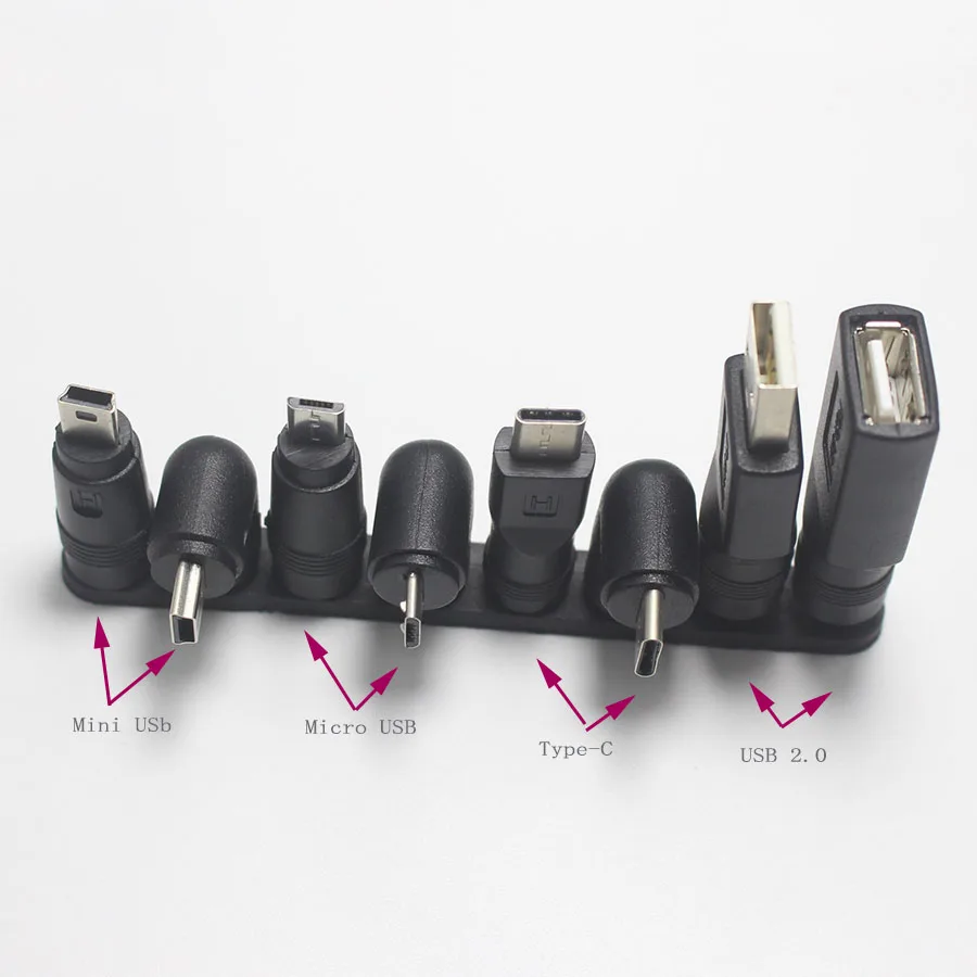 1 комплект обычно используемый USB набор 5,5*2,1 мм гнездо для мини/микро/тип-c/USB 2,0 штекер DC разъем питания адаптер