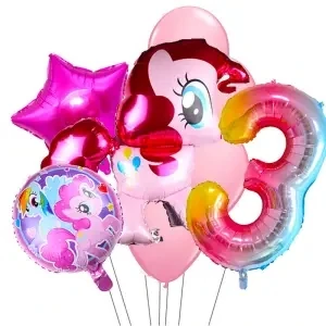 

my little pony foil balloons with 32inch rainbow number baloon girl's birthday party decoration one year old