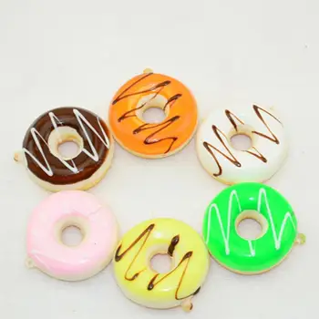 

New 2017 5CM Artificial Mini Squishy Donut Kawaii Chocolate Noodles Sweet Roll Pretend Toys Kitchen Toys Hot Selling