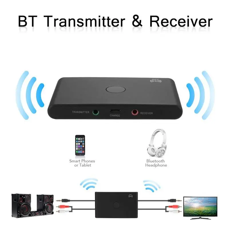 TX6 беспроводной BT 3,0 передатчик приемник аудио адаптер Поддержка A2DP NFC для ПК ТВ динамик домашняя стереосистема