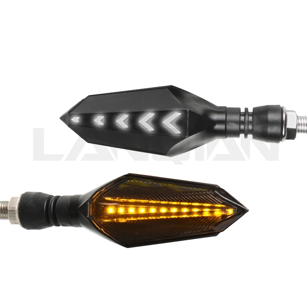 For KTM Yamaha Kawasaki Honda Suzuki Motorcycle Turn Signals Universal LED Signals Arrow Blinker Indicator Light Accessories - Цвет: 2PCS WH And Ye