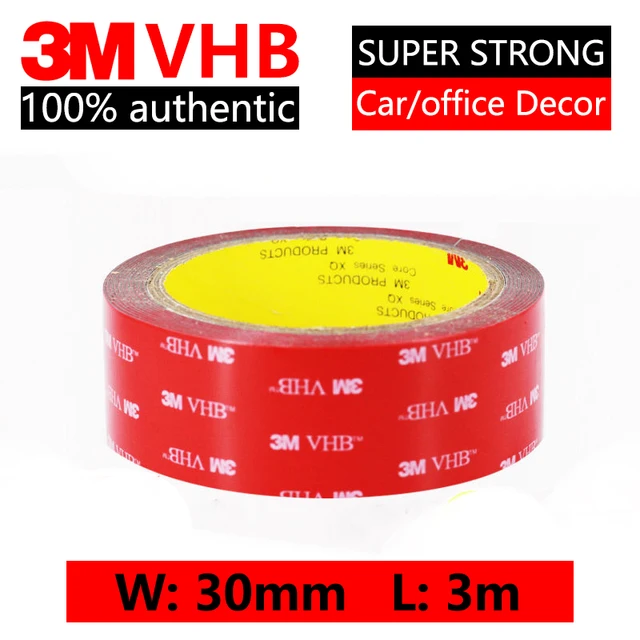 3M VHB Double Side Tape Super Strong High Temperature Gray Foam Adhesive Two Face For Car/Home Decor Wide 5-50mm Customized 30mmx3m