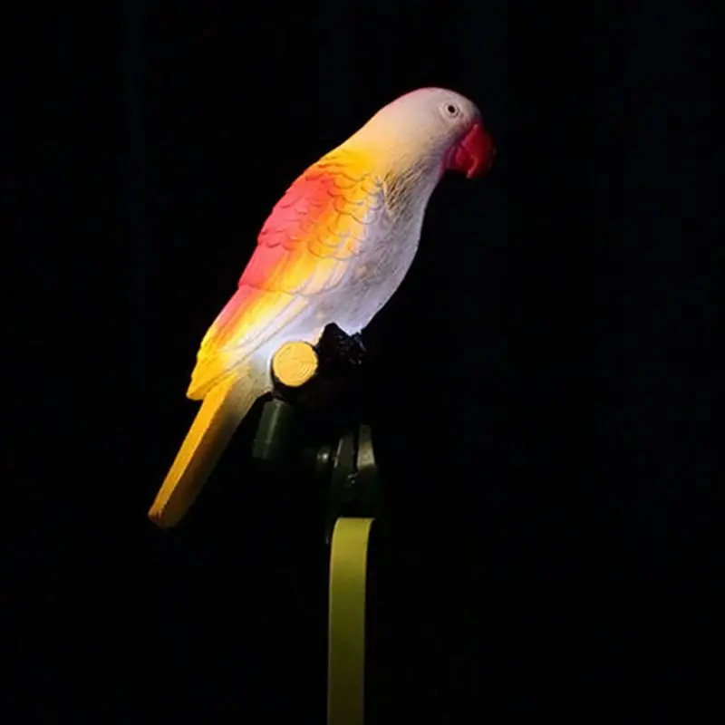 Птица светильник в виде попугая Водонепроницаемый Открытый Солнечный светодиодный светильник с зажимом для сада Газон Двор Путь орнамент 6XDD