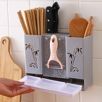 

Kitchen Chopstick Cage Holder Punch-free Tableware Storage Rack Cutlery Organizer Kitchen Tableware Holder Spoon Storage