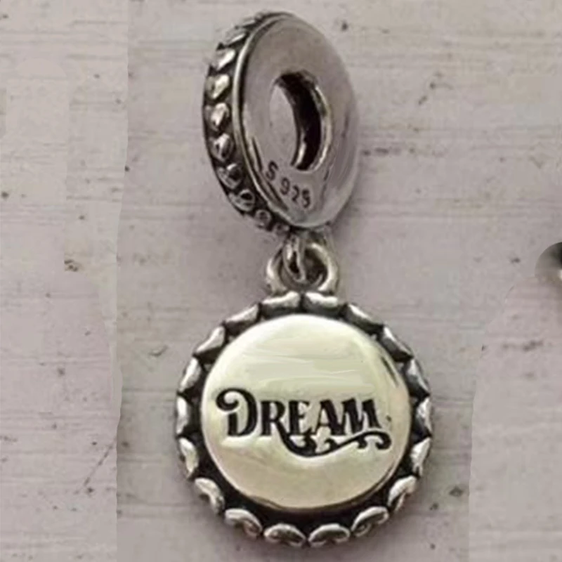 Высокое качество новое серебро 925 классический Disne DREAM, WONDER, FANTASY, Волшебная подвеска оригинальная Женская Модная бижутерия подарок на день рождения - Окраска металла: 3