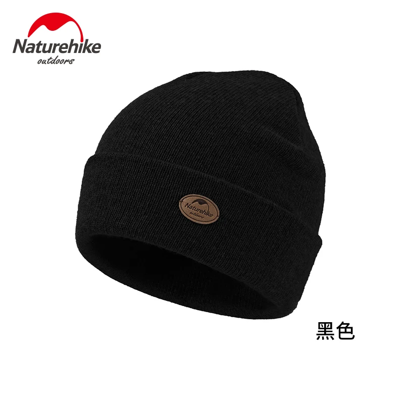 Black Naturehike,, зимняя Лыжная шапка для кемпинга, теплая шерстяная шапка s для мужчин, шапки для женщин, шапочки Skullies, качественная шапка для сноуборда, Gorros Hombre - Цвет: Black