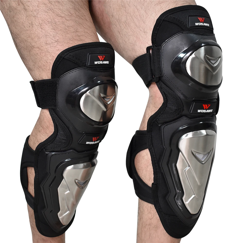 ML306-Knee WOSAWE 4 шт./компл. Нержавеющая сталь локоть наколенники s мотоциклетные наколенники броня для гоночного мотоцикла Защитное снаряжение для коленей протектор комплект - Цвет: ML306-Knee