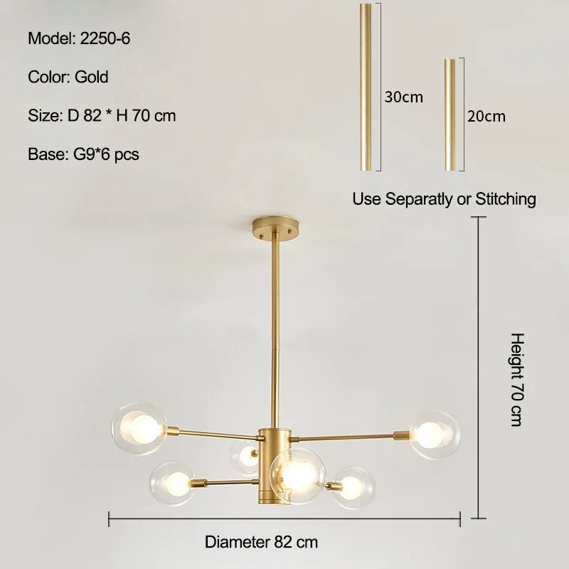 6 light gold Новая светодиодная Люстра для гостиной спальни kitchern домашняя люстра современная светодиодная потолочная люстра лампа освещение люстра - Цвет абажура: 6 light gold