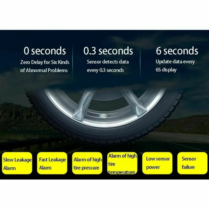 Беспроводная Солнечная TPMS lcd Автомобильная система контроля давления в шинах+ 4 внешних датчика
