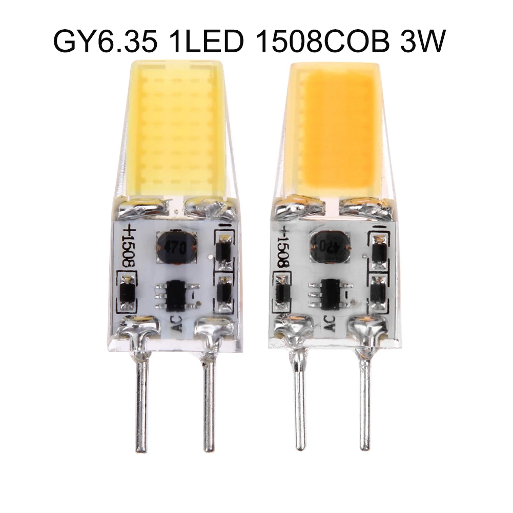 1 шт. LED COB GY6.35 AC 12 В 3 Вт диммируемая 1508COB Светодиодная лампа кукуруза для люстры
