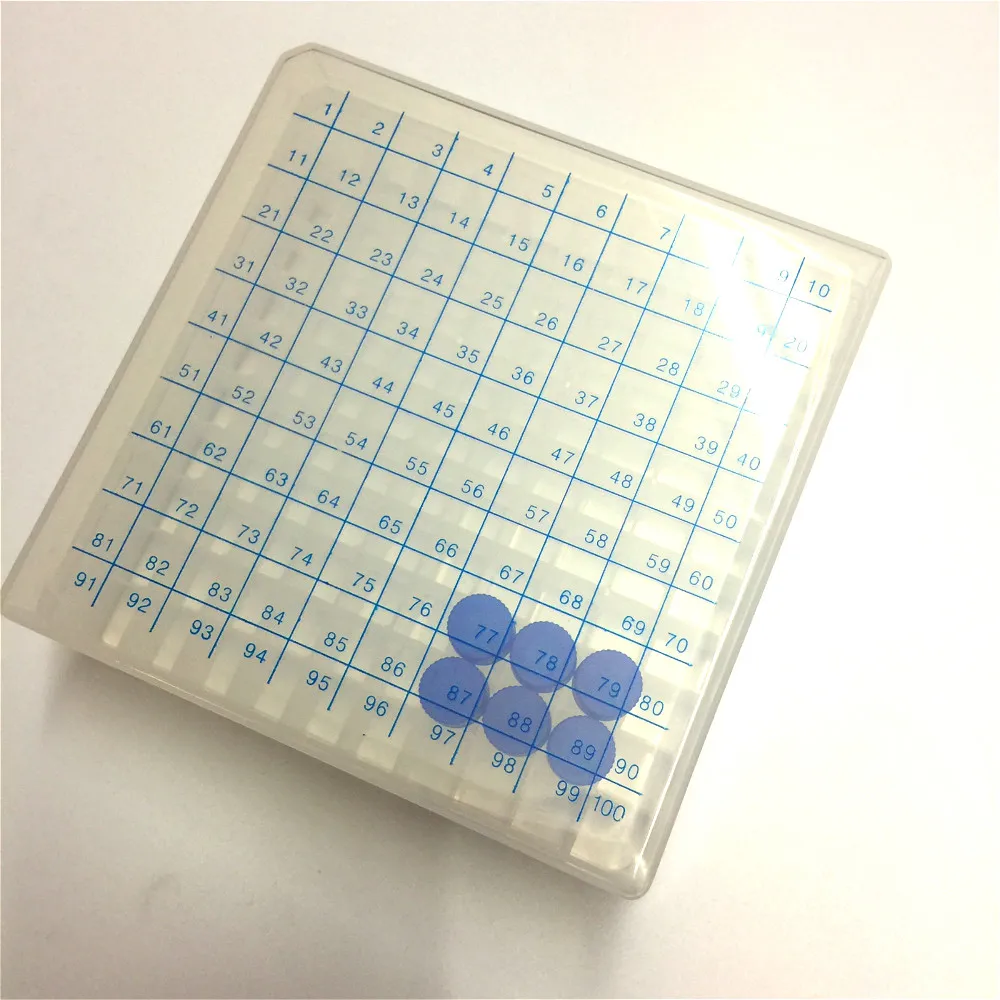 Freezing Tube Box 1.8ml Plastic Preservative Tube Box Hight Quality 100 Holes PP 100 Vents Suitable For 1.8ml Frozen