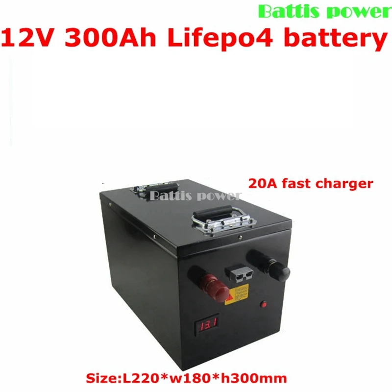 12,8 V 12V 300AH Lifepo4 водонепроницаемый аккумулятор с ЖК-дисплеем для тележки для гольфа источник питания EV солнечная батарея для хранения 20А зарядное устройство