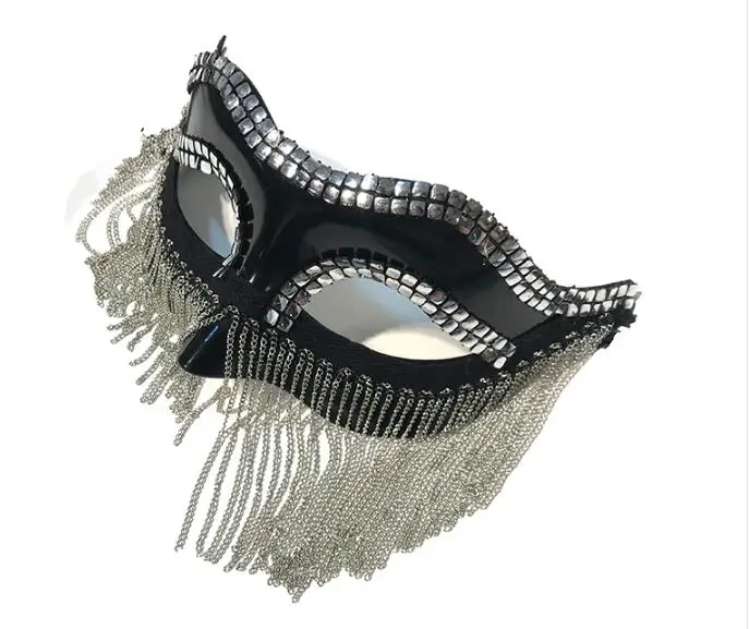 Венецианский ночной клуб металлическая маска с бахромой Хэллоуин маскарад Вечерние женские косплей танец живота вуаль