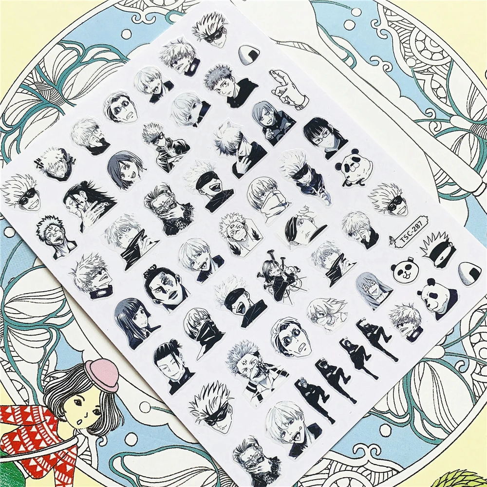 TSC-293 TSC-287 Japanese cartoon anime clown character 3D Back glue Nail Art Stickers Decals Sliders Nail ornament decoration
